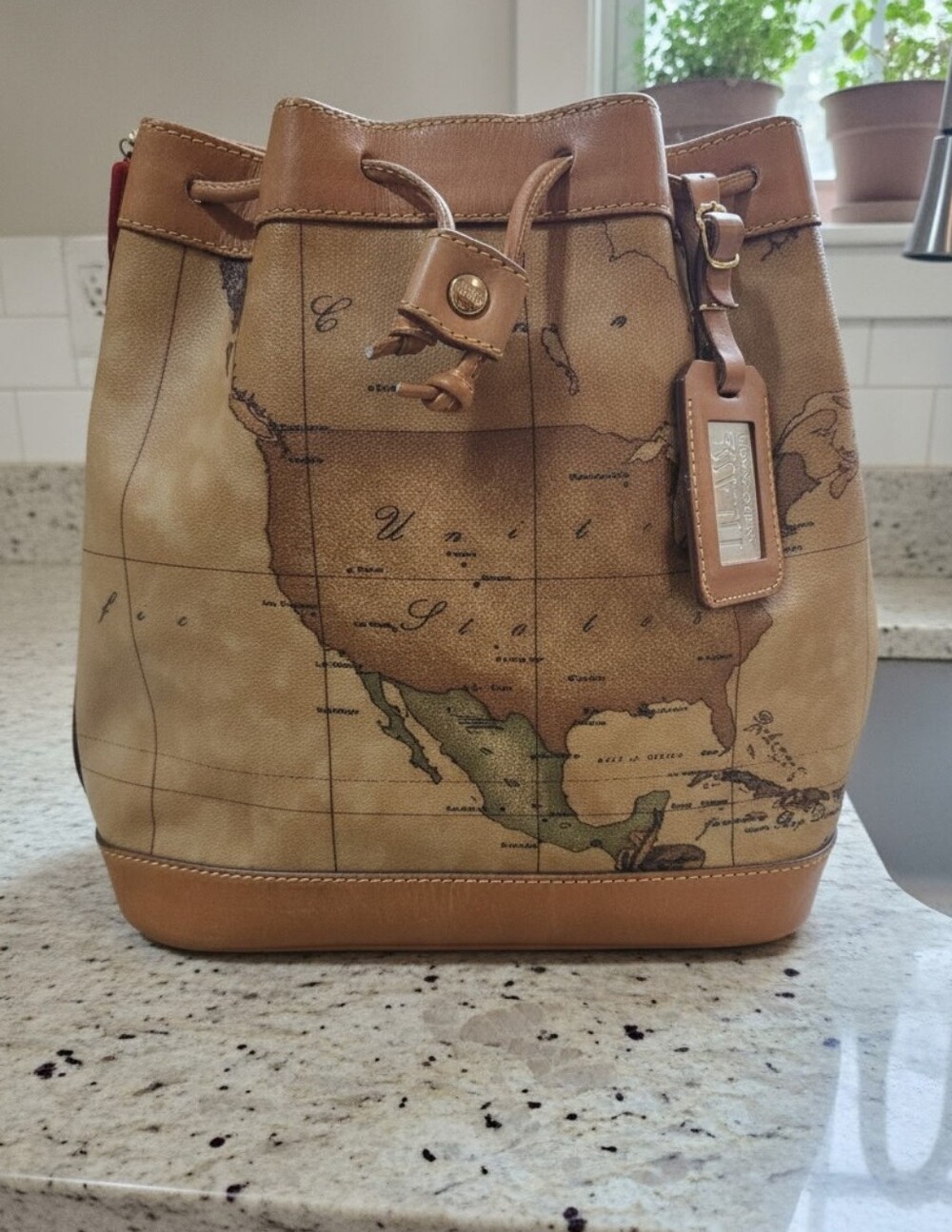 Alviero Martini Prima Classe Map Shoulder Bag
